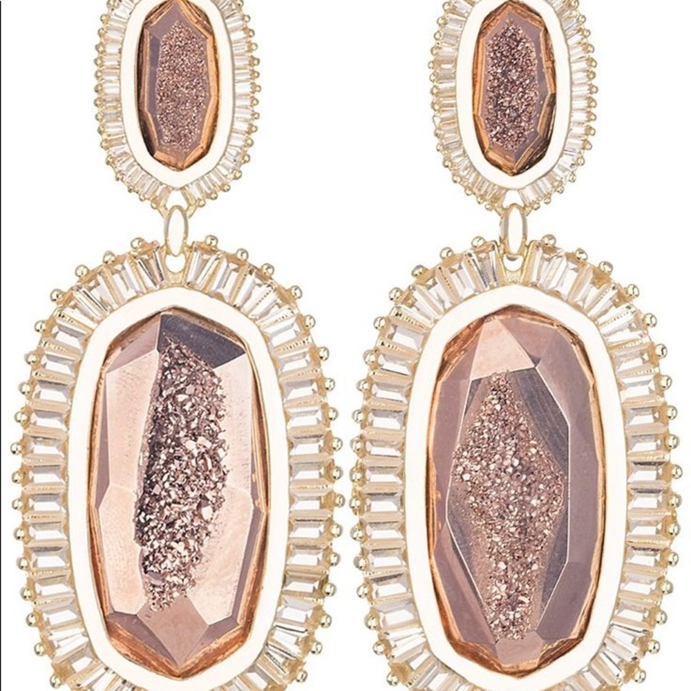 Kendra Scott Kaki Earrings in Rose Gold Drusy